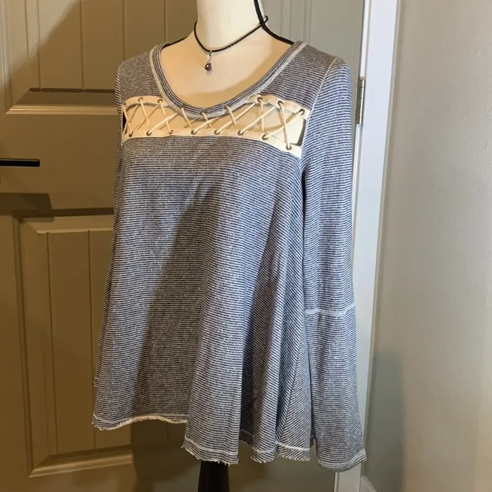 FREE PEOPLE Lacey Love Striped Top S